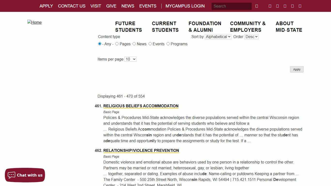 Site Search Mid-State Technical College